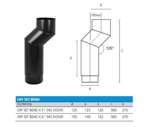 Offset flue pipe bend - pipe, vitreous