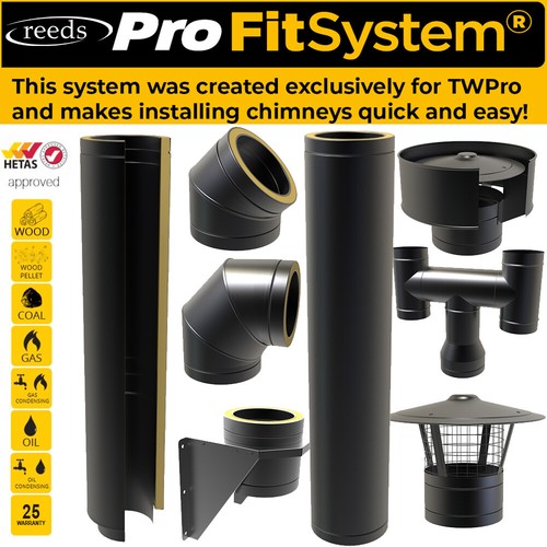 Black twin wall - wall, pipe