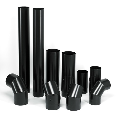 Inch black stove flue pipe - flue,