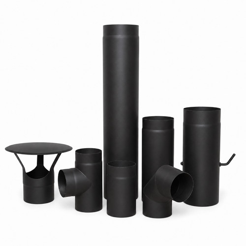 Black vitreous stove flue pipe - vitreous,