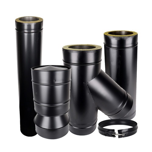 Twin wall flue - flue, black