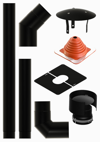 Single wall stove - wall, pipe